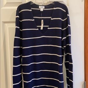 Old Navy blue striped tunic sweater